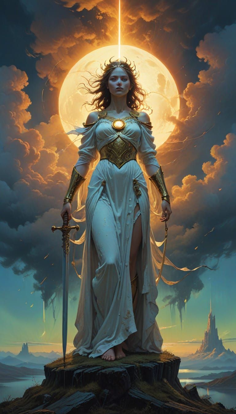 Lady Justice in Ethereal Splendor