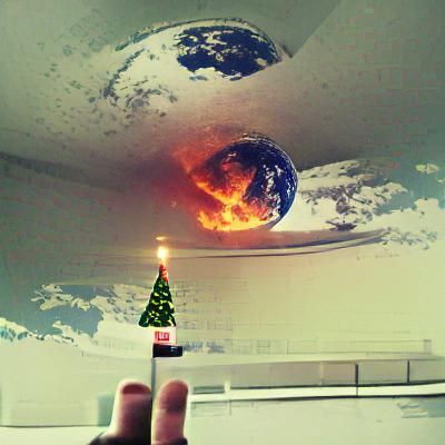 Apocalyptic Wasteland Under a Burning Sky