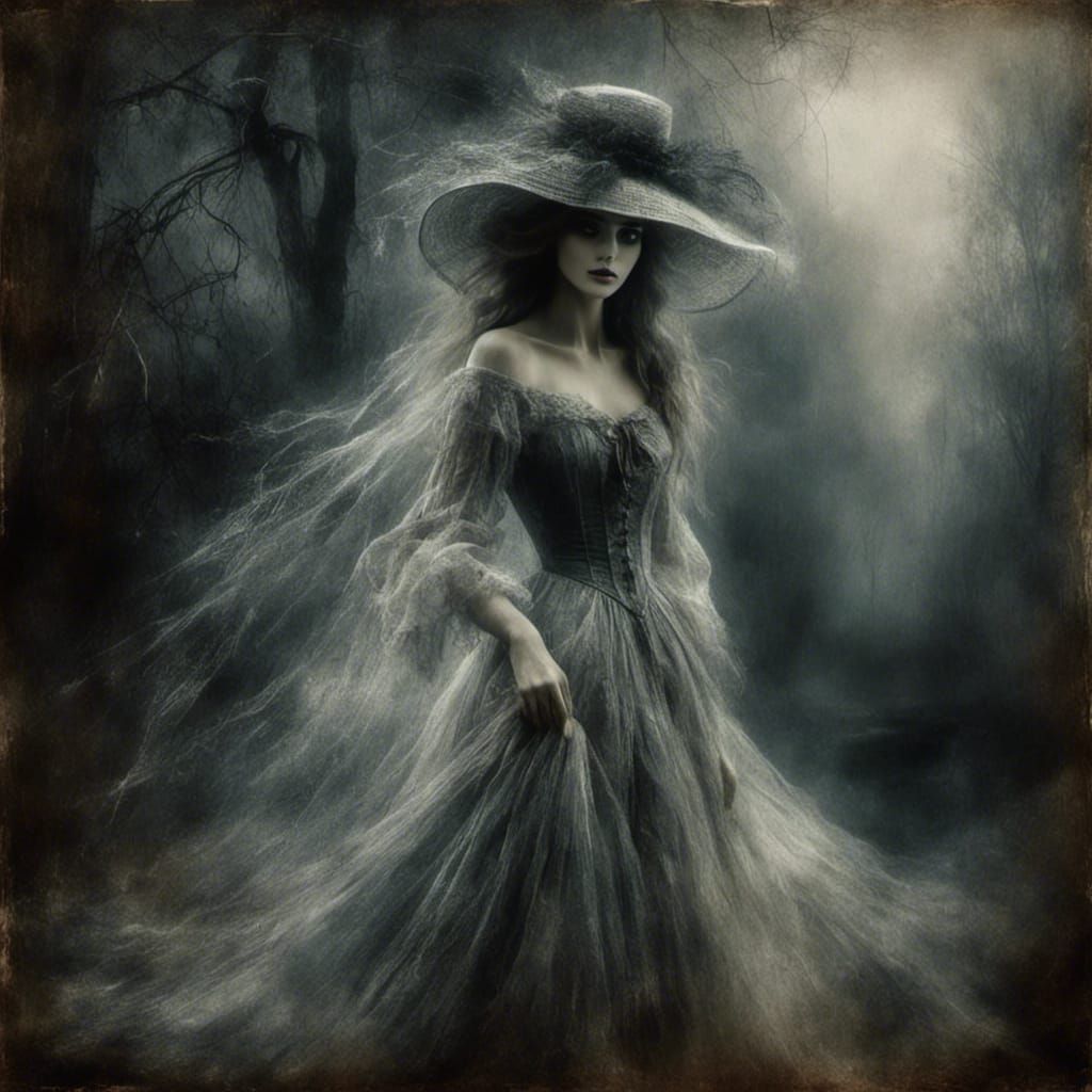 Ghostly Victorian Woman Portrait