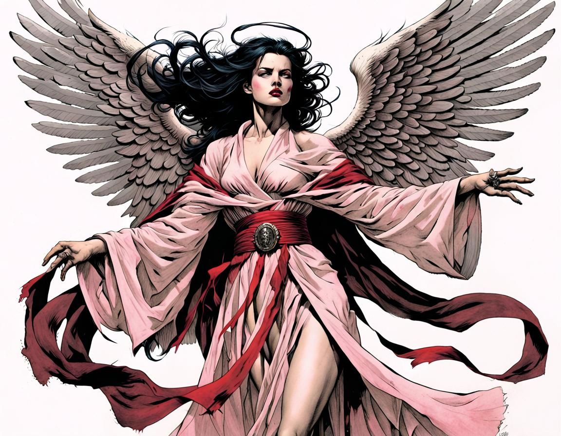 Arcane Angel with Blood Crown, Comic Book Art