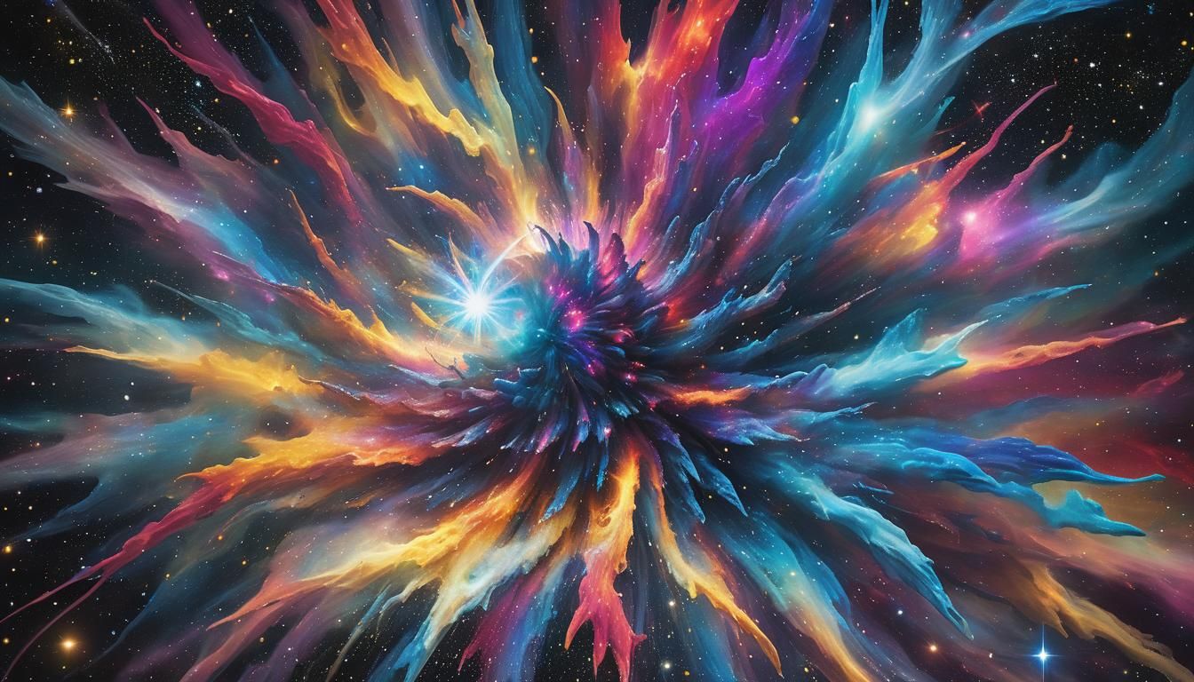 Psychedelic Star Plasma Maelstrom with Abstract Shapes