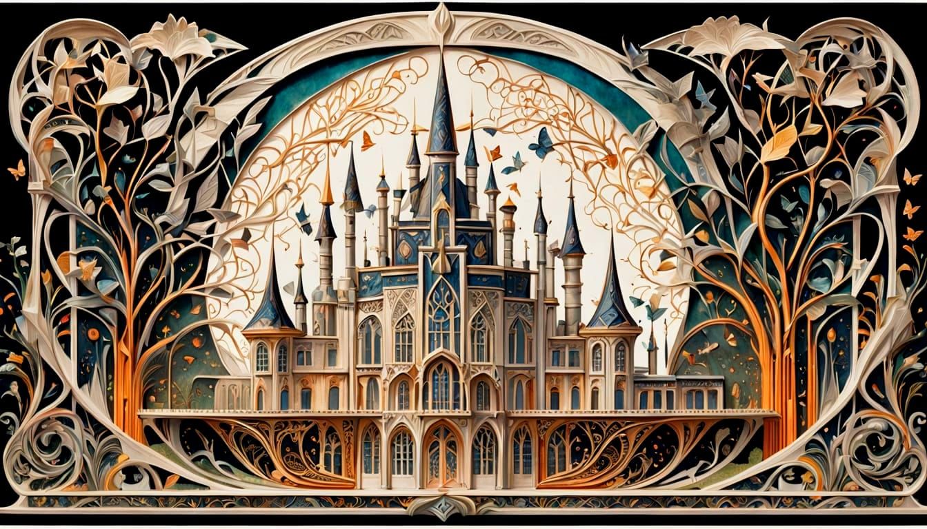 Art Nouveau & Deco Pencil Transforms Into Butterfly Tree Cas...