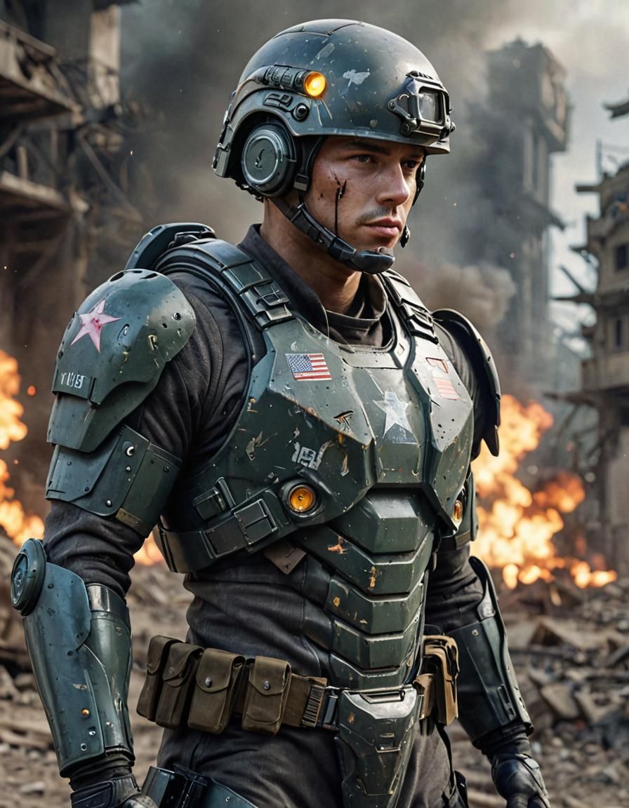 American Soldier Blended with Future Tech