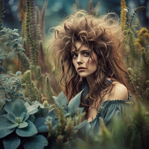 Wild Woman Dancing in Garden