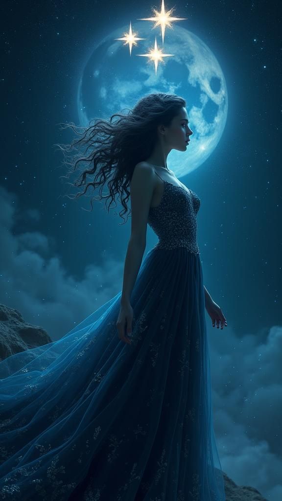 Celestial Being in a Surreal Cosmic Landscape