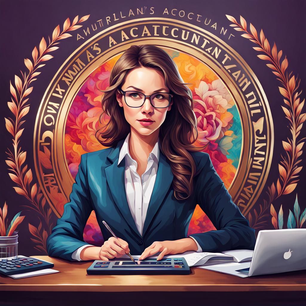 Accountant Business Logo Concept Art in Vivid Colors