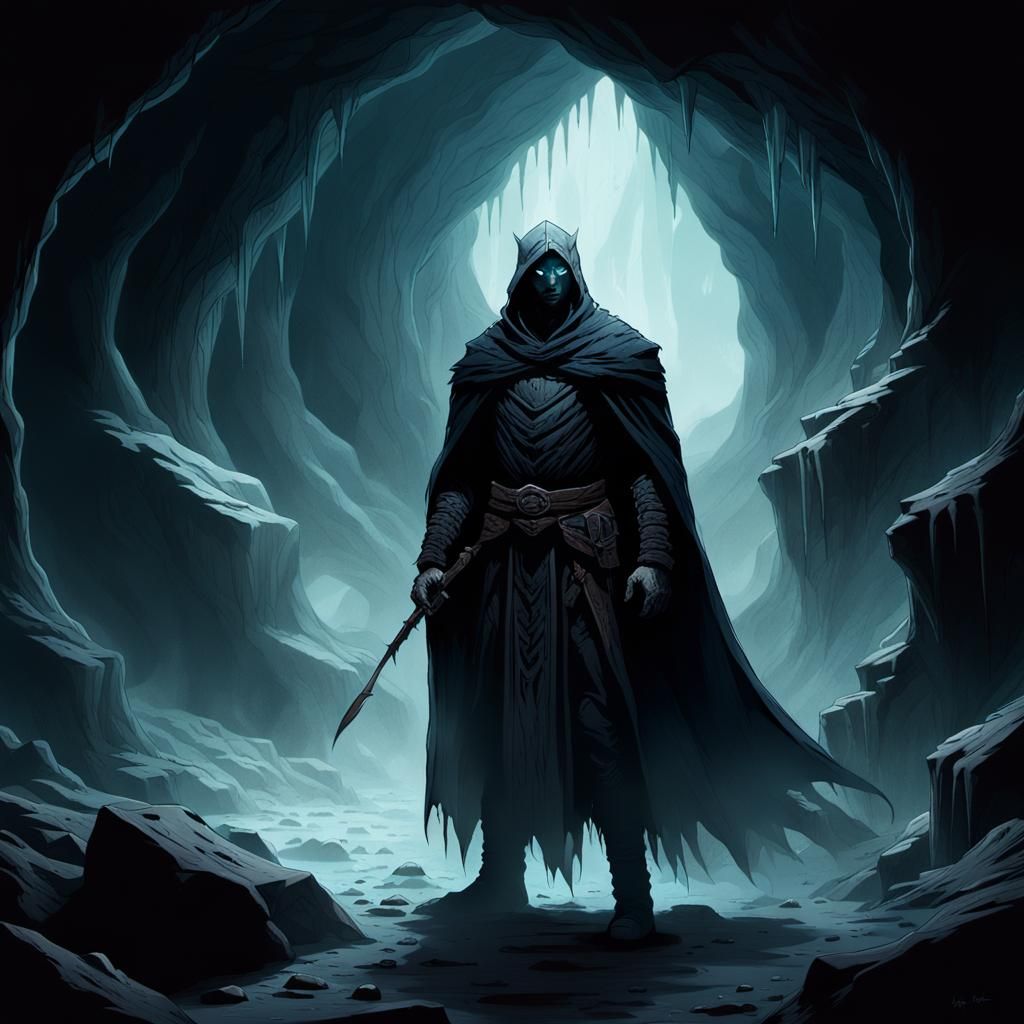 Eerie Drider in Dark Fantasy Cave