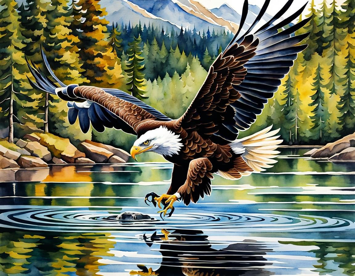 Bald Eagle Fishing