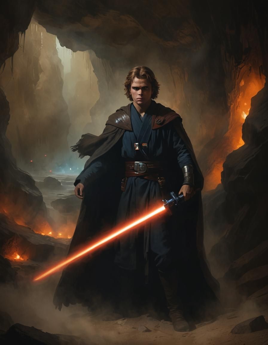Anakin Skywalker Portrait in Ashley Wood Style