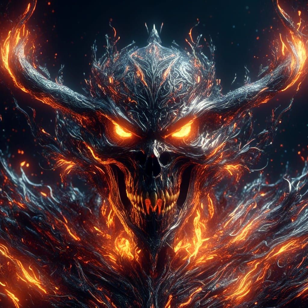 Ghost Rider with Flamed Eyes: Detailed Matte Painting