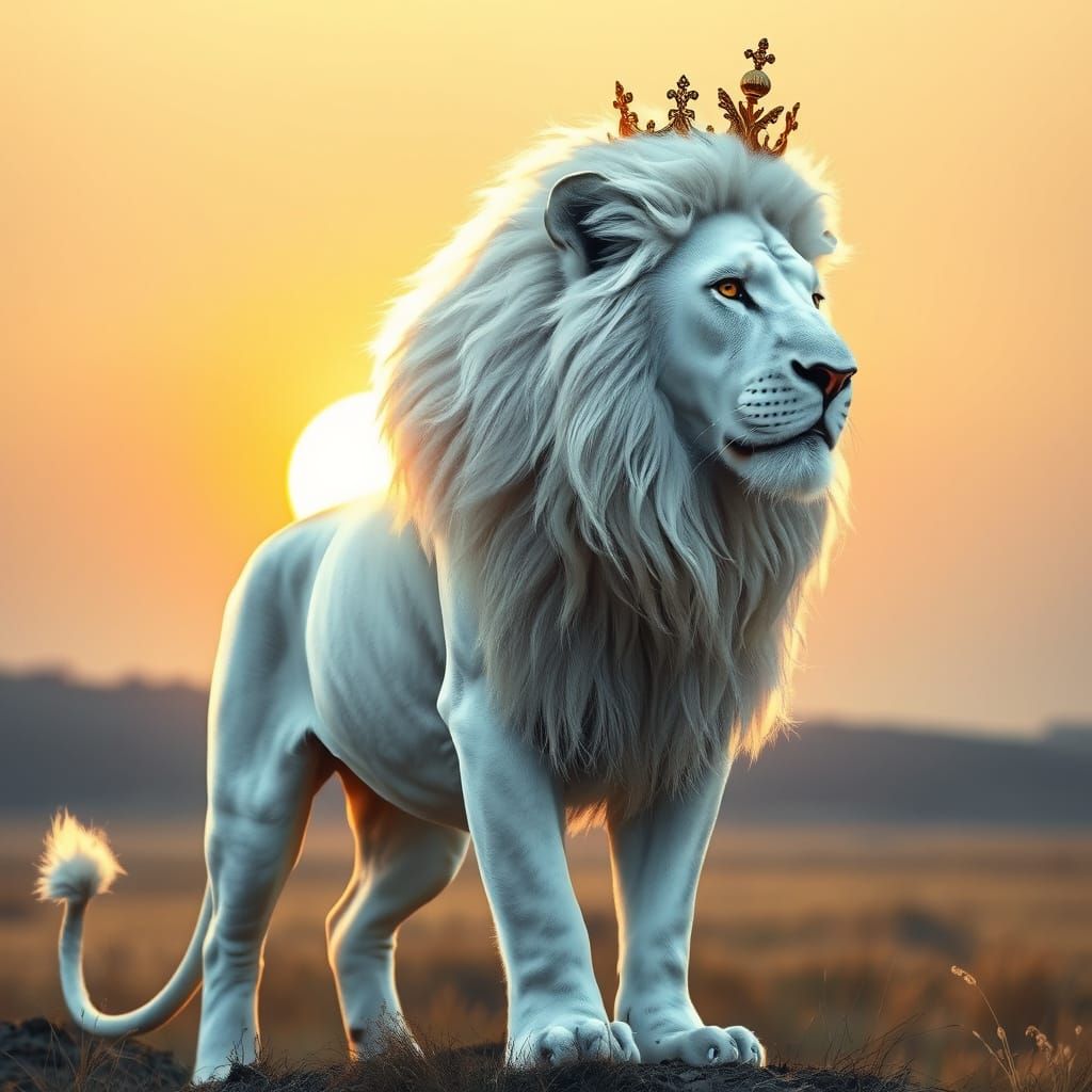 Regal Lion Basks in Morning Glory