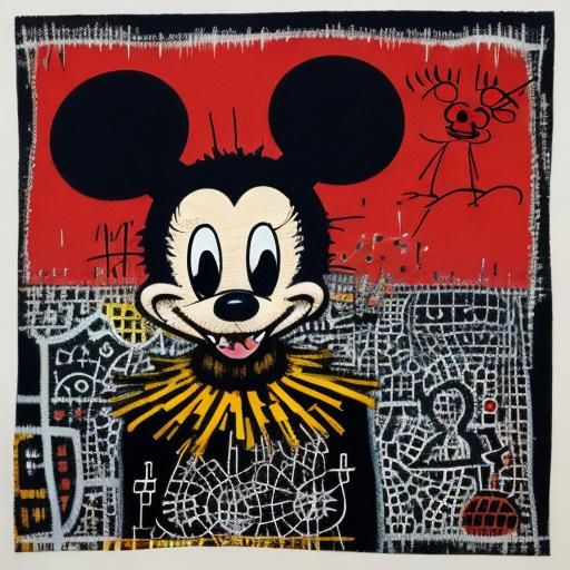 Mickey Mouse in Basquiat, Dali, Haring Style