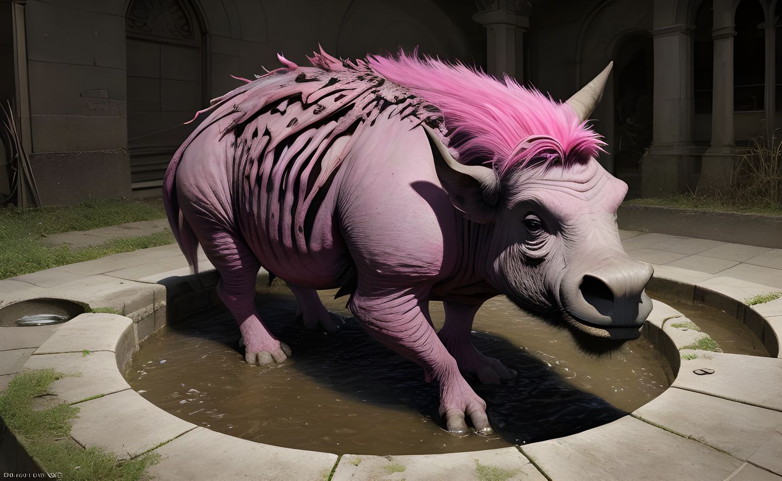 Warthog with a Pink Mohawk