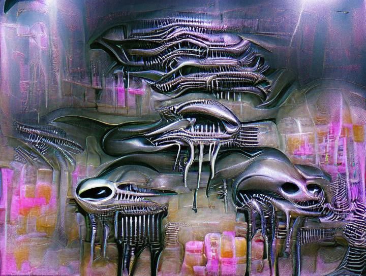 Biomechanical Alien Factory Inspired by Giger