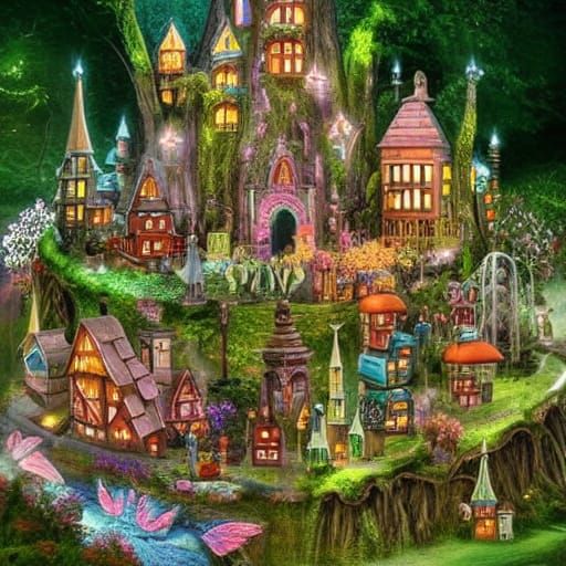 Enchanting Fairy Cityscape
