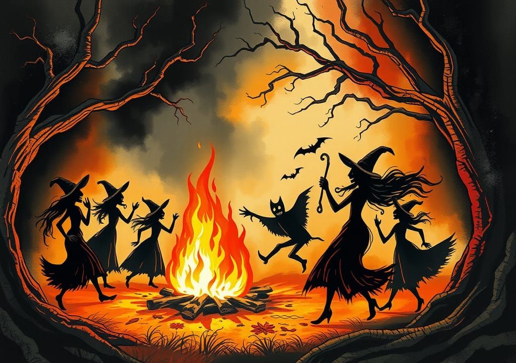 Witches and ghouls cavort at Halloween