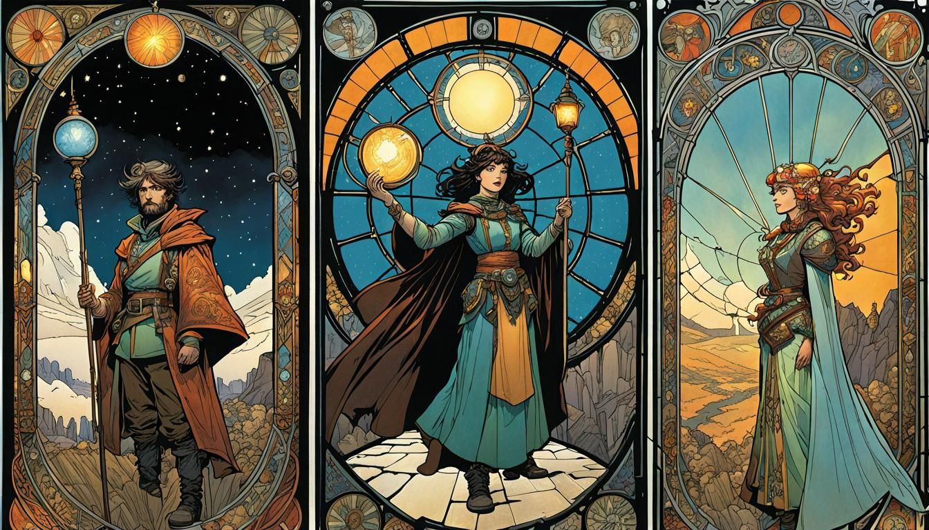 Fortune Teller Explains Tarot, Comic Book Art Style
