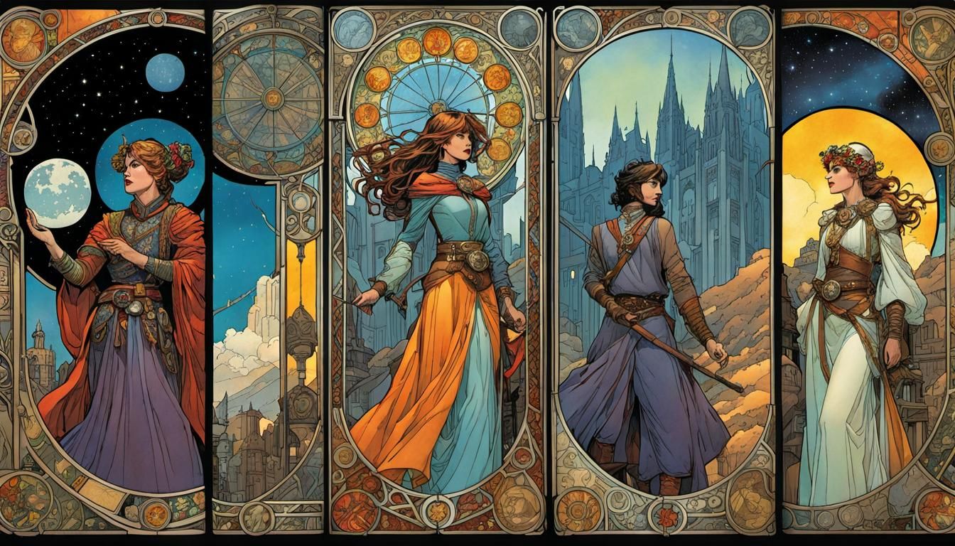 Fortune Teller in Art Nouveau Comic Book Style