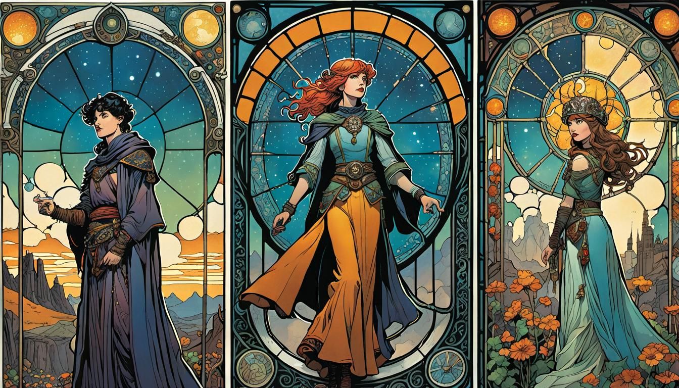 Post-Apocalyptic Tarot Reader: Comic Book Art