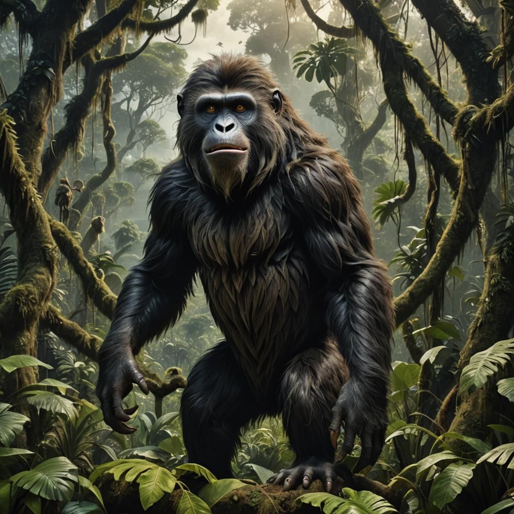 Amazonian Mapinguari: A Fantastical Matte Painting