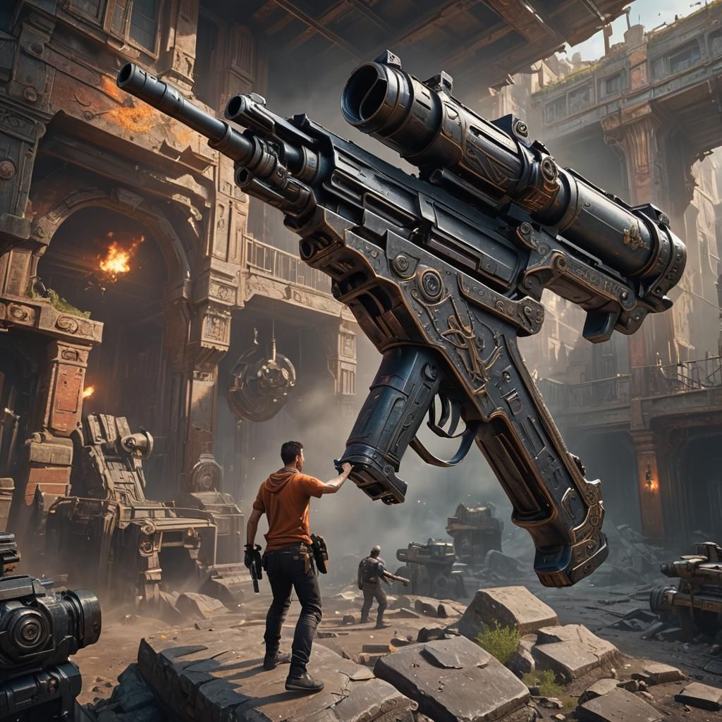 Giant Gun Matte Painting in Unreal Engine 5