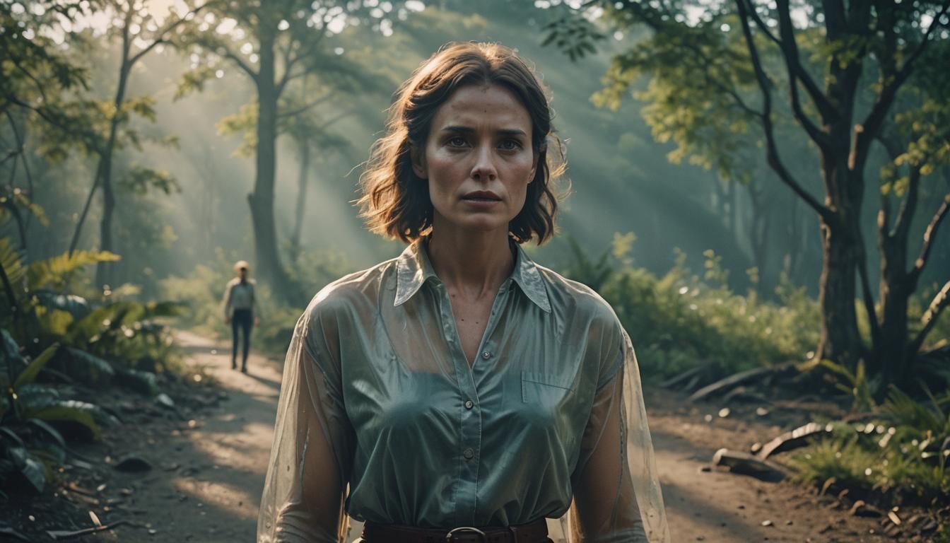 Transparent Woman in Cinematic Film Still