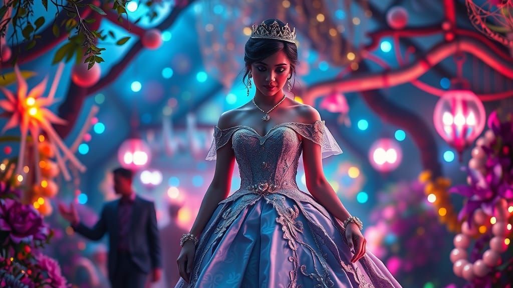 Princess Strolling in Dreamlike 5th Dimension, Digital Art