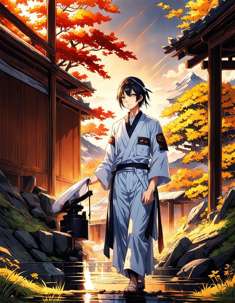 Anime Hot Spring Worker in Detailed 4K HD