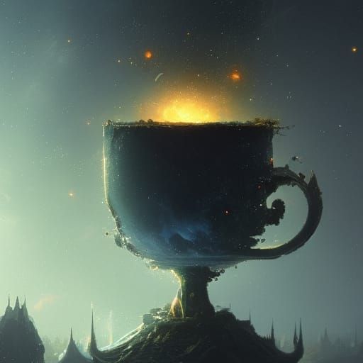 Galaxy in Teacup: Dark Fantasy Concept Art