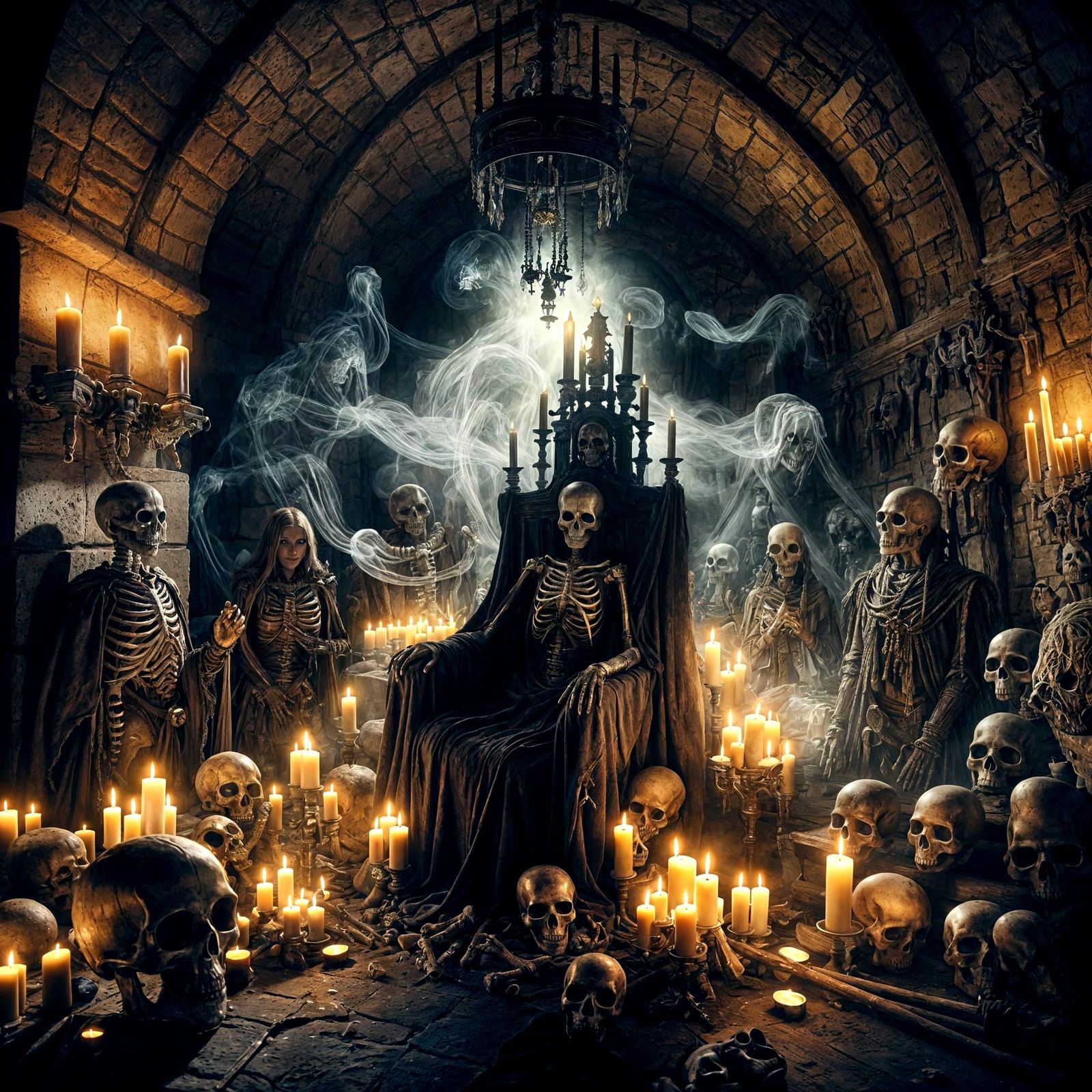 Ethereal Crypt Scene in Dark Fantasy Style