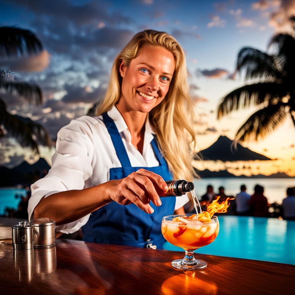 Bartender on the beach. Dreamy job!
