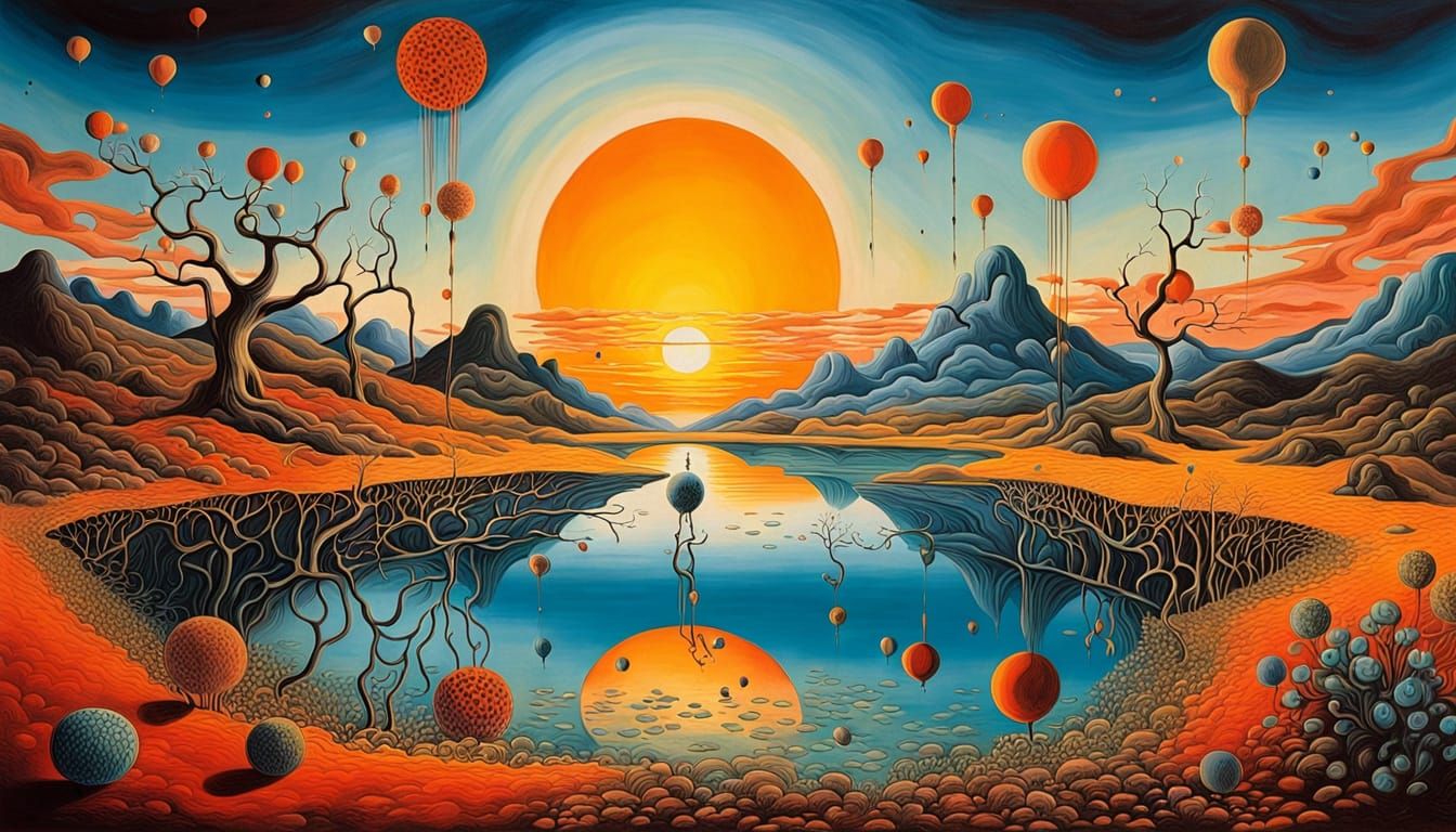 Surreal, Melting Artwork in Dripping Paint Style