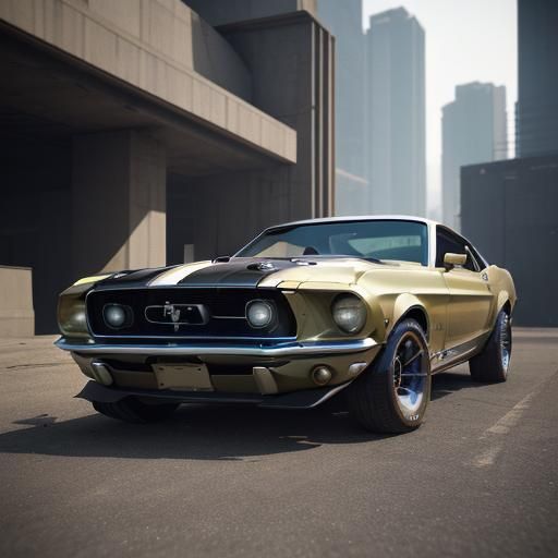 Futuristic 1969 Ford Mustang in Sci-Fi Style