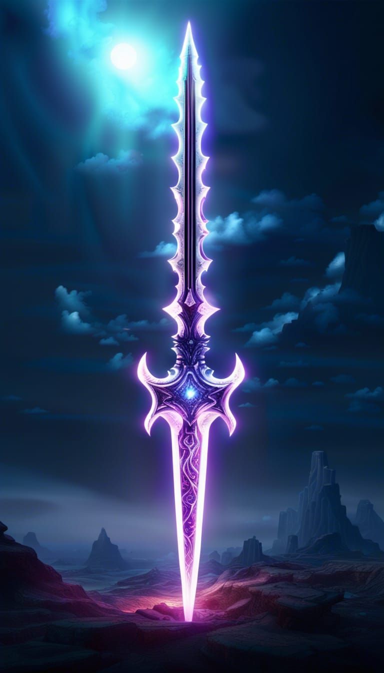 Plasma Sword in Anomalous Dark Fantasy Landscape