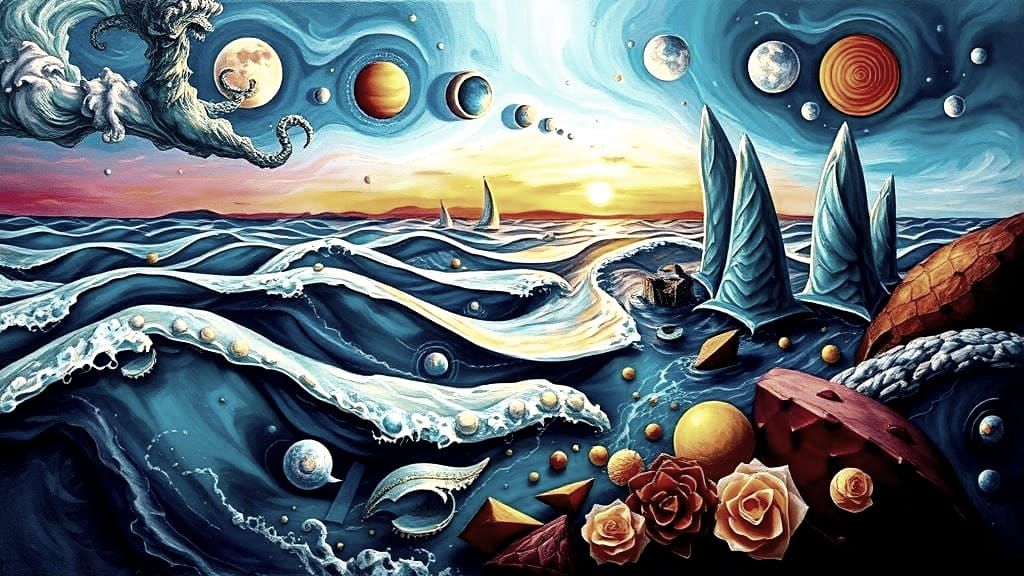 Surreal Seascape in Oil Painting Style