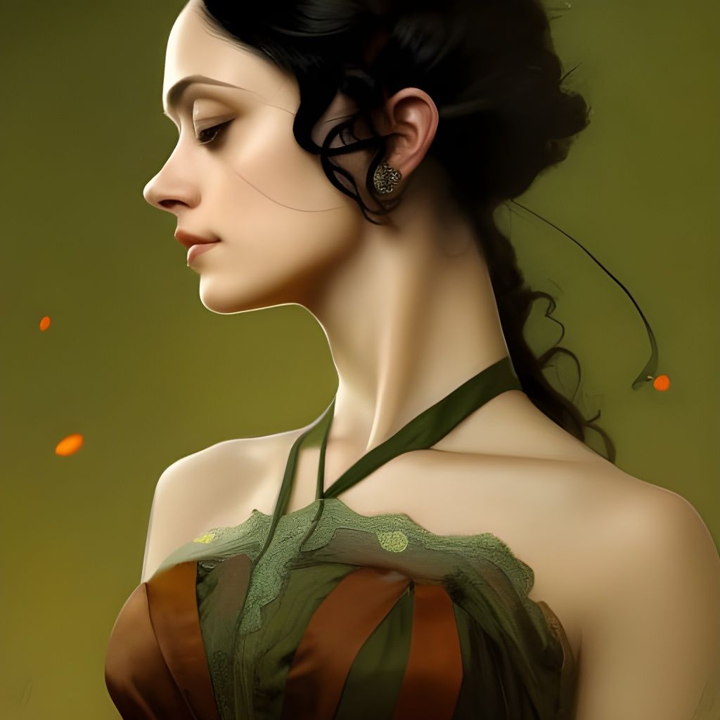 Victorian Woman Portrait in Digital Art Style