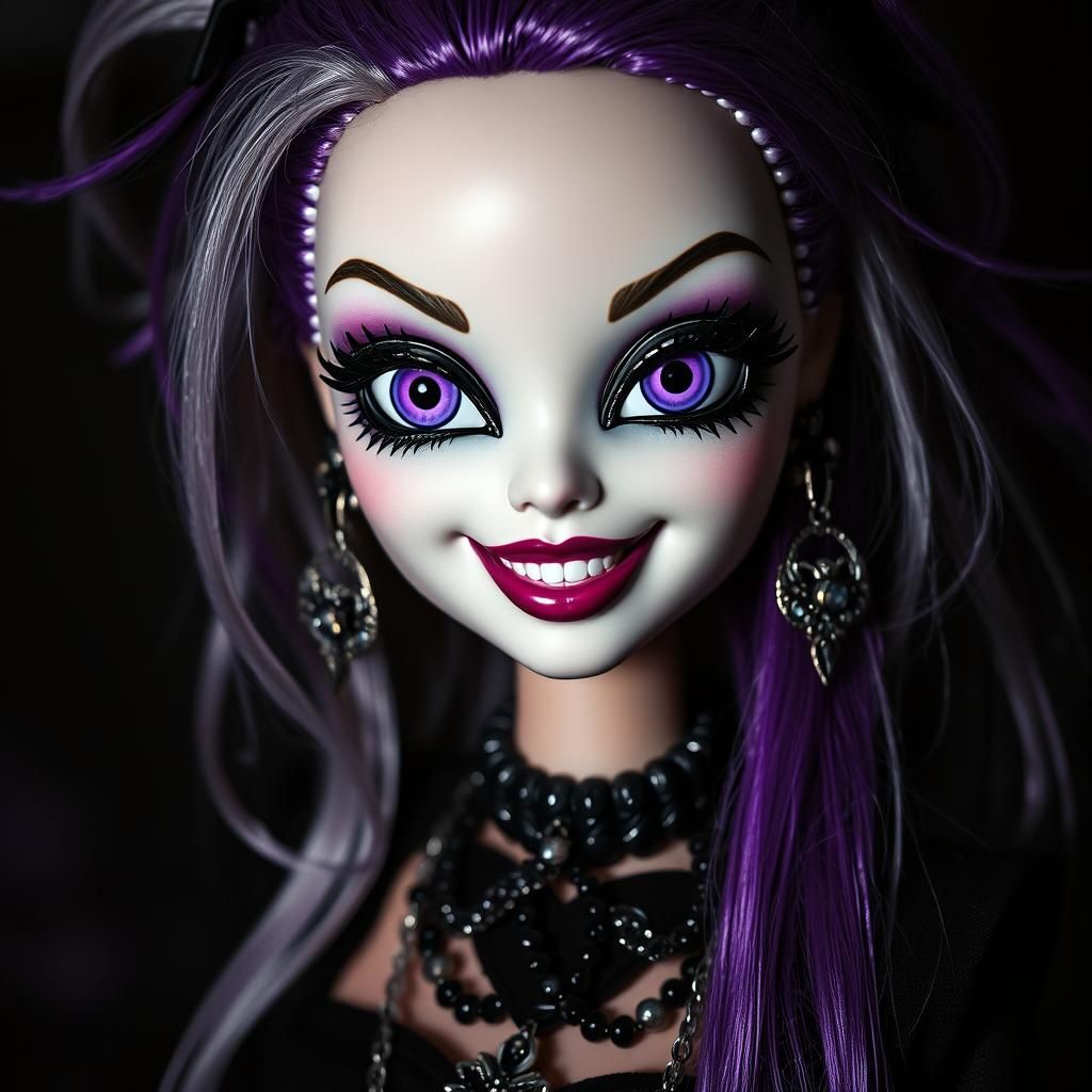 Evil Gothic Punk Barbie in Cinematic Style