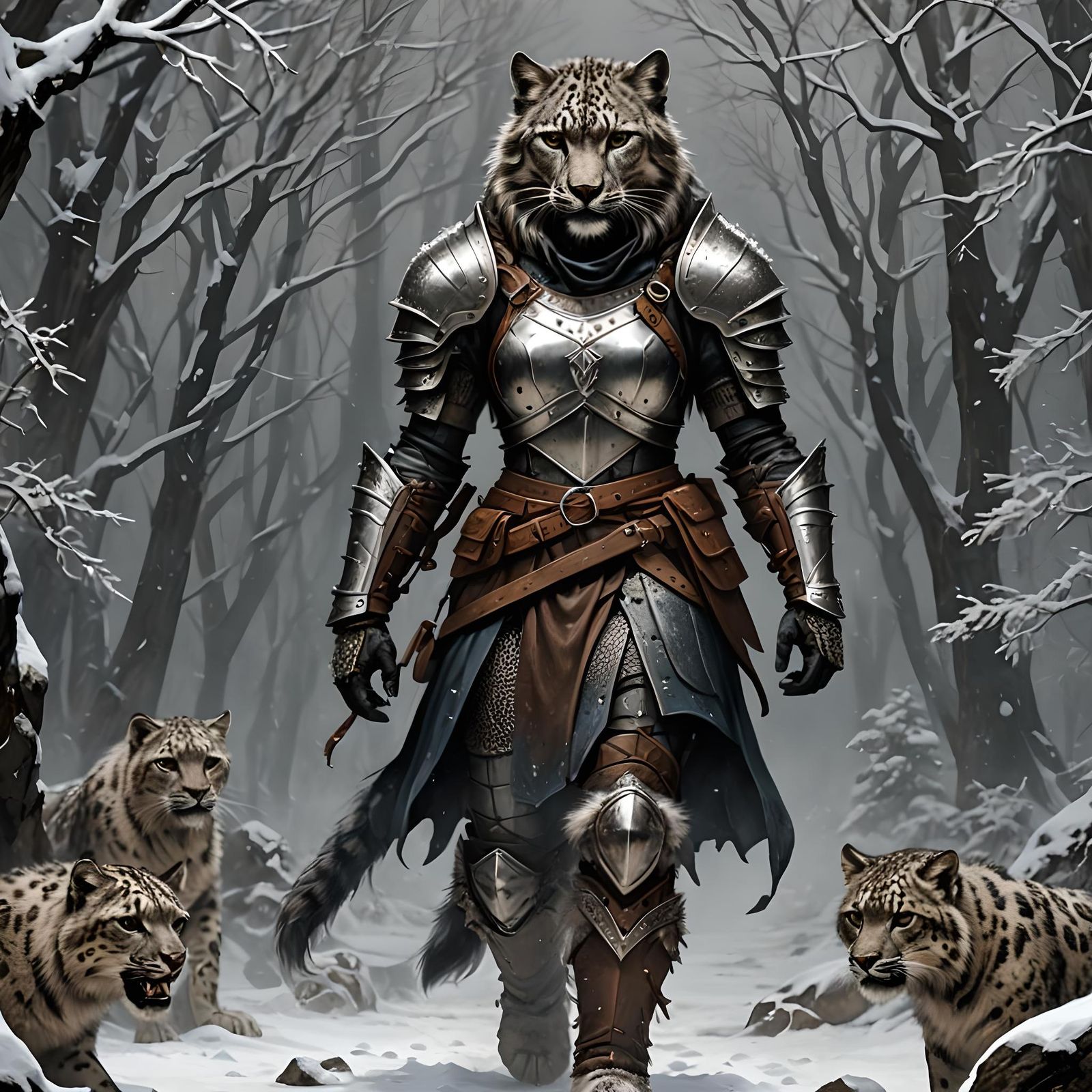 Female Werewolf Knight of the Snow Leopard