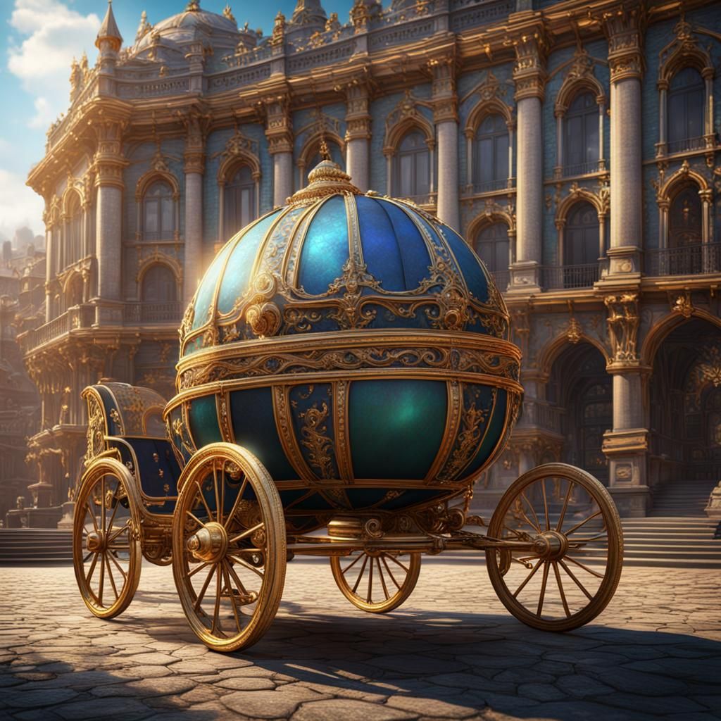 Faberge Egg in Ancient Square: Fantasy Concept Art