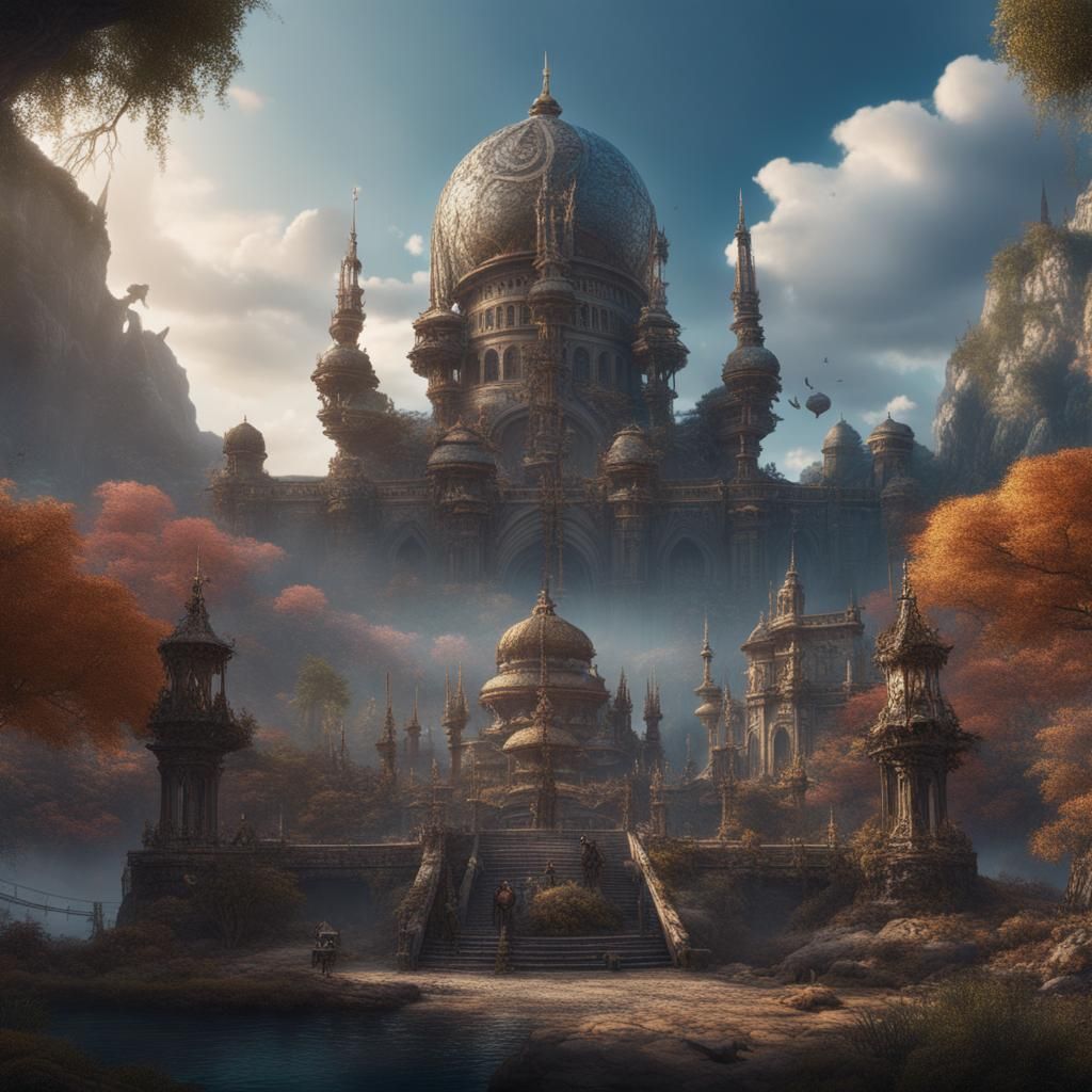 Fantastical World Peace Meeting: Detailed Matte Painting