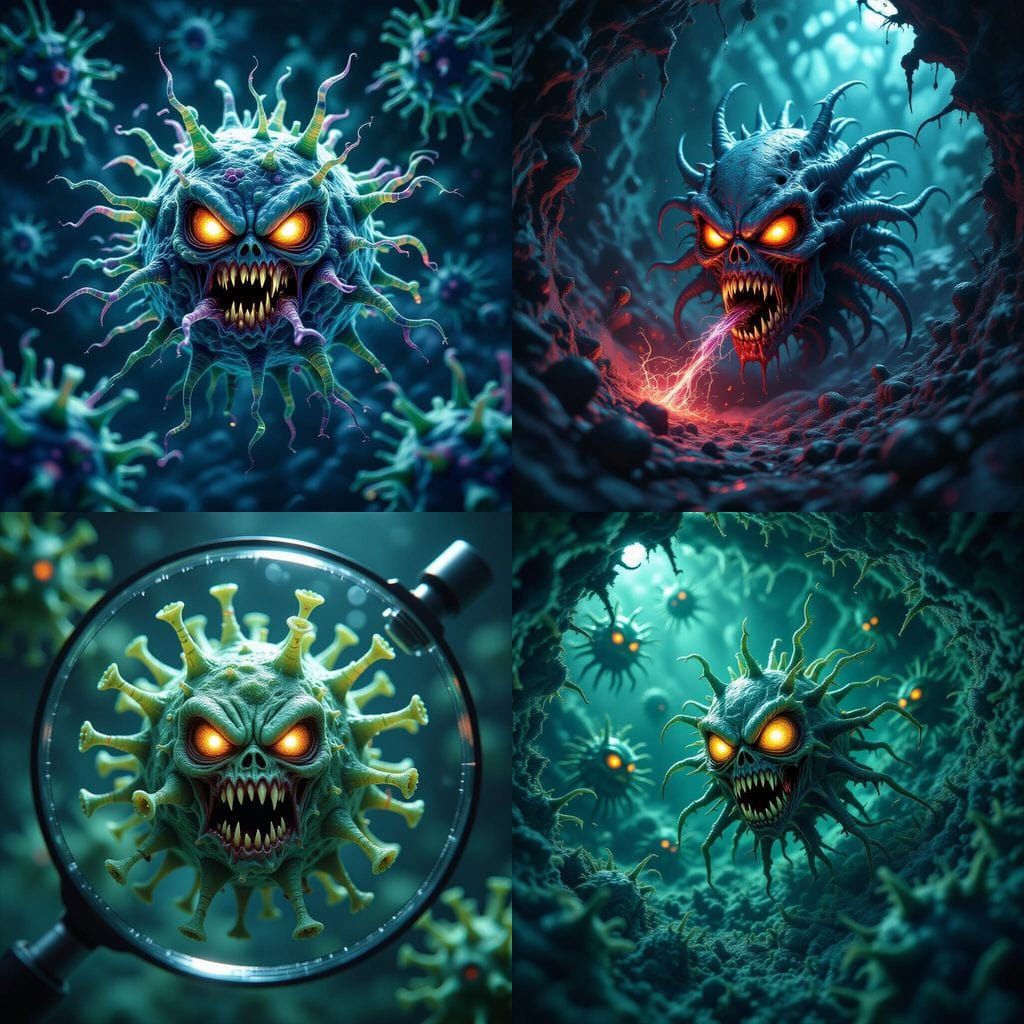 Alien Zombie Virus Microscopic View