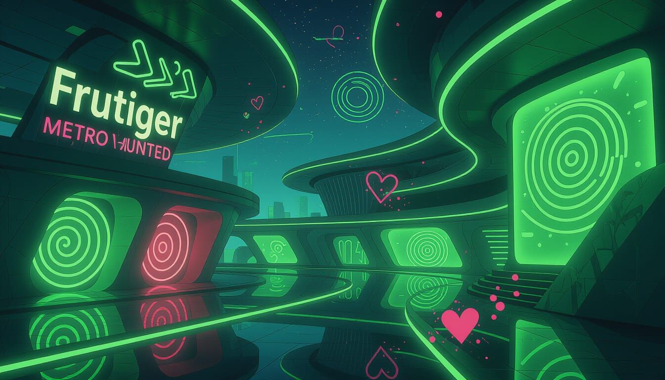 Utopian Frutiger Metro Cityscape with Vector Grunge