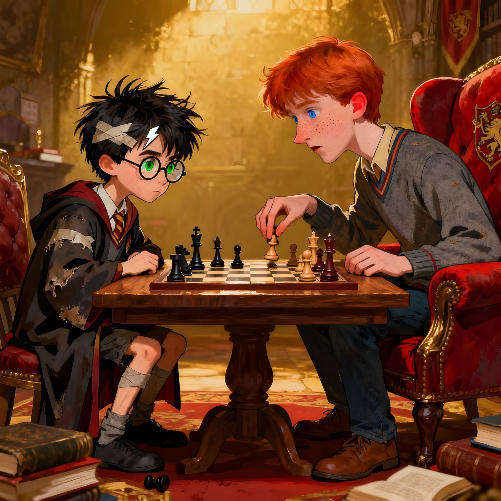 Young Wizard with Scar and Glasses, Brave and Loyal