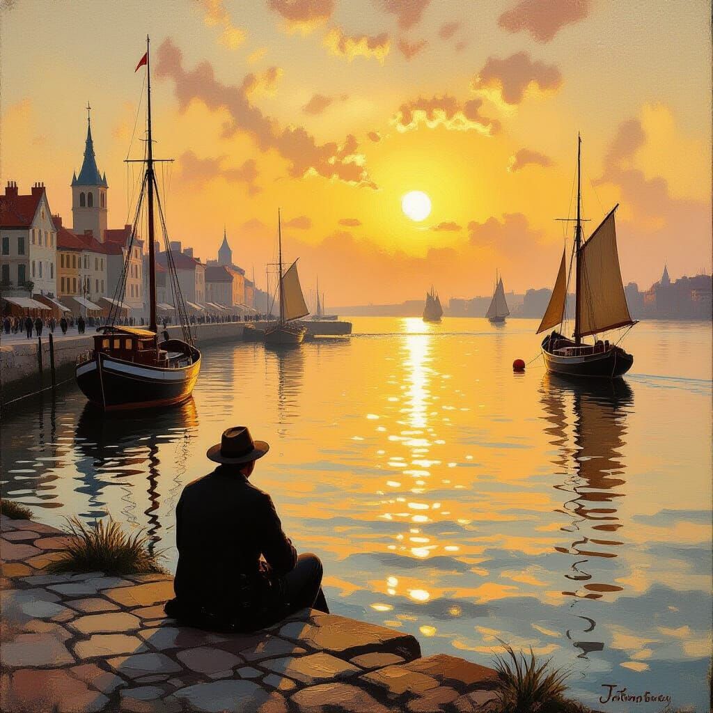 Turner Van Gogh Style Seascape Masterpiece