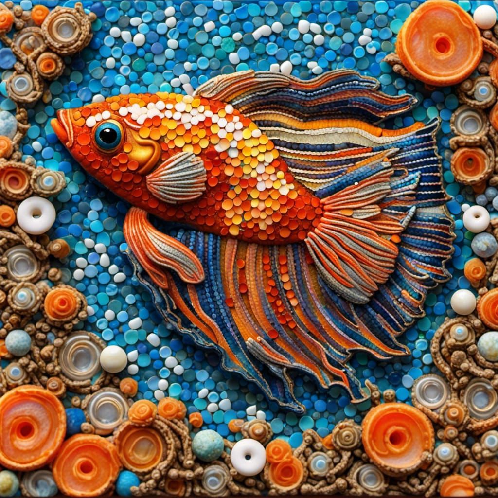 Glass Mosaic Goldfish