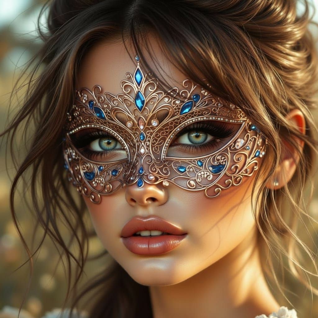 Glamorous Retro Woman with Fantasy Makeup