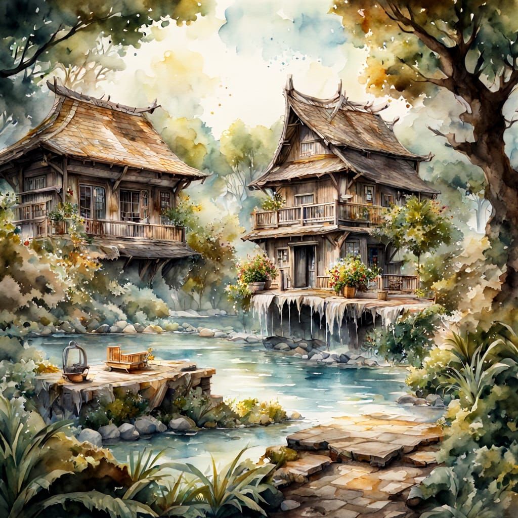 Watercolor Wash Up Concept Art in 4K