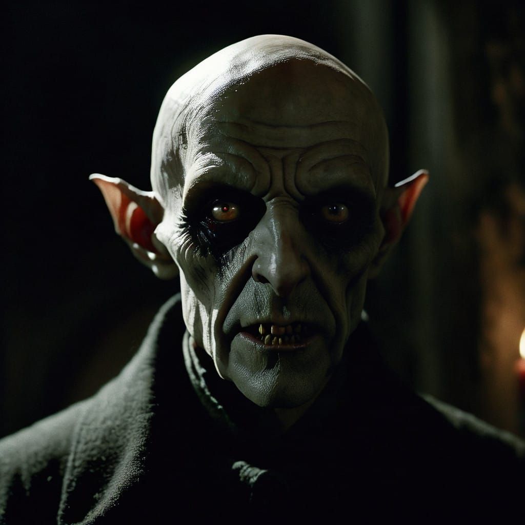 Nosferatu in Gothic Shadows, Haunting Cinematic Portrait