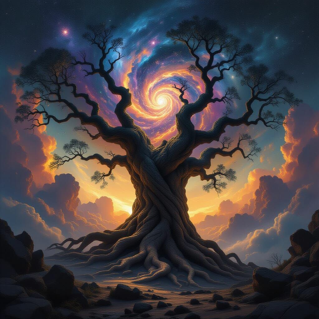 Colossal Ancient Tree in Cosmic Void