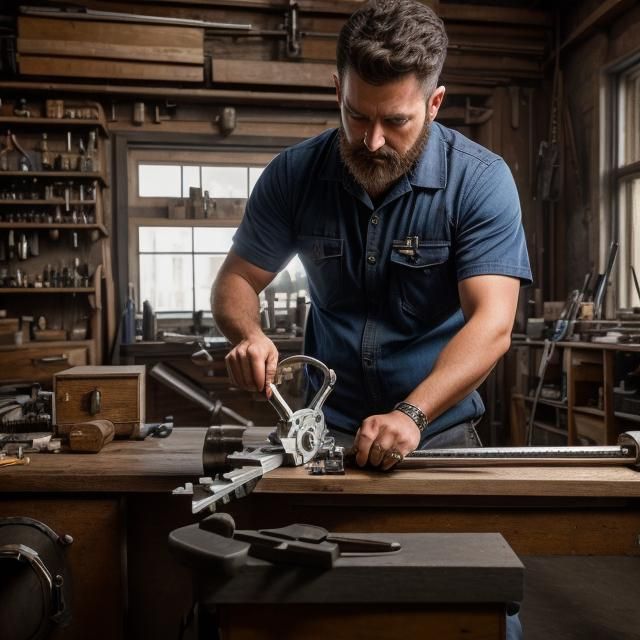 Locksmith Cuts Key in Workshop: Photorealistic 8K